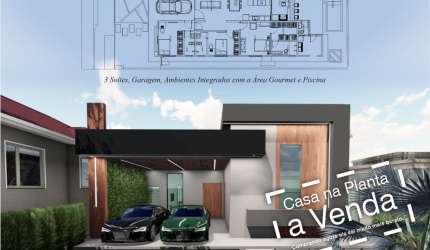 MARAVILHOSA CASA TÉRREA - CONDOMINIO VERANA. OBRA EM CONSTRUÇÃO- CONTEM: SALA AMPLA P/ESTAR E VISITA - COZINHA INTEGRADA - ESPAÇO GOURMET - 3 SUITES - CLOSET - LAVABO - BANHEIRO SOCIAL E BANHEIRO NA P