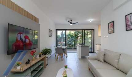 Ubatuba, Praia do Tenório - Apartamento com 02 suites e área de lazer.
