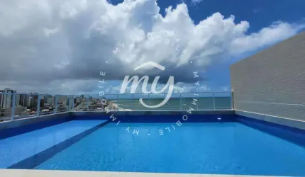 Amaralina| Apartamento Studio com 16m2| Nascente| Mobiliado| em Condominio Frente Mar