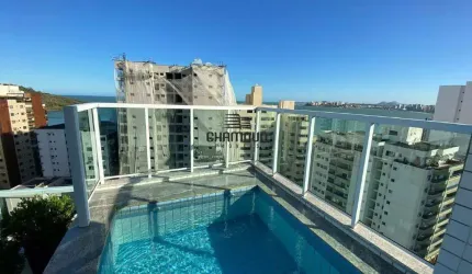 Cobertura com 5 quartos, piscina e 4 vagas a venda na Praia do Morro, Guarapari/ES.