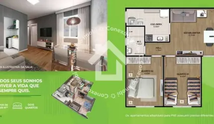 Apartamento no Villa Natureza, Bairro Porto Dantas em Aracaju com 2 quartos