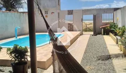 Casa com piscina à beira da praia com 3 quartos povoado Jatobá em Barra Dos Coqueiros