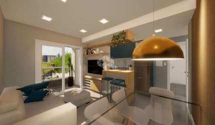 Apartamento a venda 2 quartos/dormitórios com suíte, sacada integrada com churrasqueira e vaga de garagem,  próximo Shopping