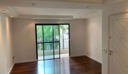 Apartamento à venda em SP, Indianópolis. 3 quartos, 1 suíte, 2 salas, 1 terraço, 3 banheiros, armários, ar condic, despensa, 2 vagas, quart e banheir