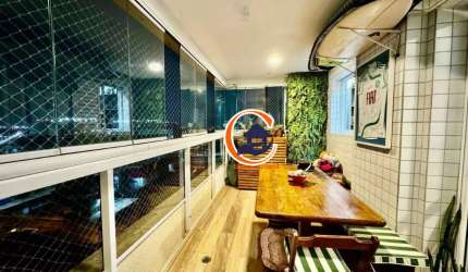 Apartamento Ponta da Praia - sacada com churrasqueira- 2 suítes - 2 vagas e lazer