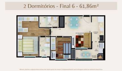 Apartamento 2 Dormitórios Sacada com Churrasqueira no Ecoville
