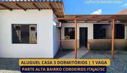 ALUGUEL CASA 3 QUARTOS PARTE ALTA CORDEIROS ITAJAÍ/SC