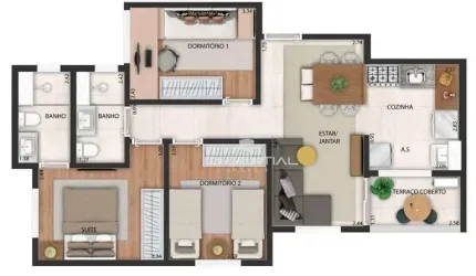 Apartamento | 3 dormitórios | 68 m² | R$ 519.000 - NAU VIVENDAS -Bairro: Universitário - São José do Rio Preto/SP