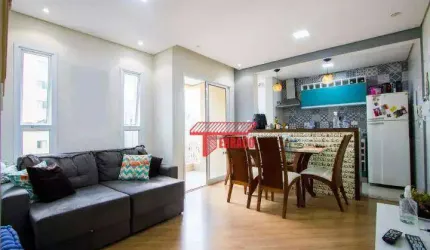 Apartamento com 2 dormitórios para alugar, 54 m² - Vila Valparaíso - Santo André/SP