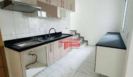 Cobertura com 2 dormitórios para alugar, 58 m² por R$ 2.817,00/mês - Vila Scarpelli - Santo André/SP