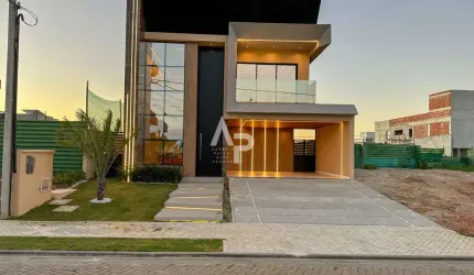 Casa duplex nova à venda 240m2 com 4 suítes e deck com piscina no bairro Cidade Alpha - Eusébio/CE