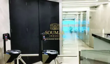 Sala Comercial Mobiliada 75m² com 02 banheiros - Centro de Santos