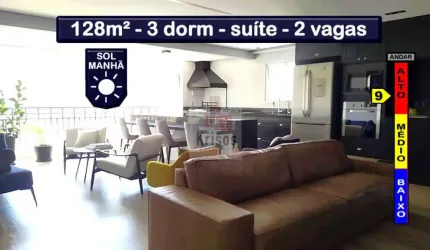 Morumbi 128m² com 3 dormitórios e 2 suítes e 2 vagas ? terraço gourmet