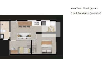 2 Dormitórios | Moinho Velho | 41 m² | 268mil | Use o seu veículo como entrada!
