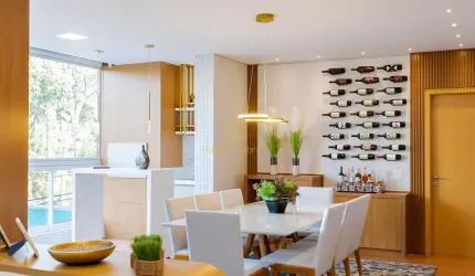 APARTAMENTO MOBILIADO NO ECOVILLE  3 SUÍTES, 145M  PRIVATIVOS E 2 VAGAS