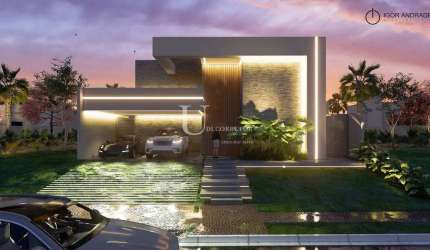 Nova Uberlândia – Casa no Cond. Jardim Versailles com 4/4 suíte - Piscina – 1964Udi