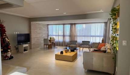 Pituba 158m², varanda integrada, 3/4, suíte master com closet, climatizado, 3 suítes, fino acabamento, decorado, nascente, 3 vagas. Agende sua visita!