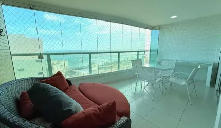 Terrazzo Ondina 98m², climatizado, varanda gourmet, móveis planejados, vista mar, 1 suíte, 2/4, área de serviço, 2 vagas. Agende sua visita!