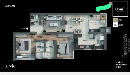 Apartamento na Planta Edifício La Vie