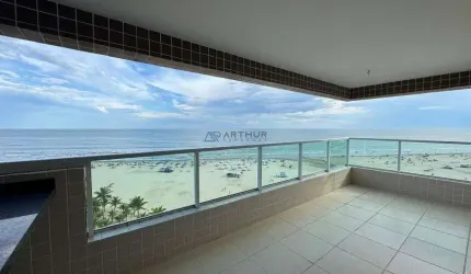 Apartamento a venda em Praia Grande Frente Mar, 3 dormitórios, sacada gourmet