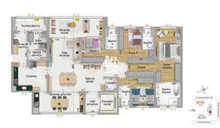 Apartamento alto Padrão Epic Nova Petrópolis Patriani para Venda, 4 dorm(s), 4 suite(s), 4 vaga(s), 203 m²