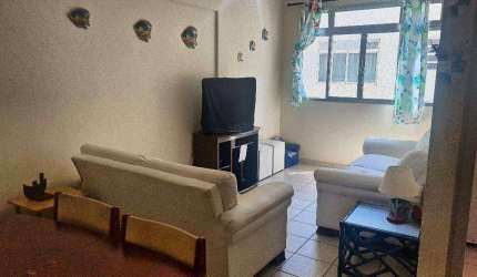 Apto 1 dormitório mobiliado, 47m², 1 vaga, prédio frente mar na Aviação em Praia Grande -SP