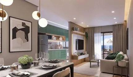 Apto de 2 dorm(s), sendo 1 suíte em Construção frente mar!  Apenas 49.600,00 de entrada