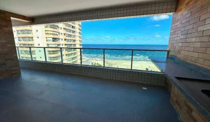 Apartamento novo, 3 dorm(s),  2 suítes, 126 m², Vista mar, com financiamento direto, Aviação - Praia Grande