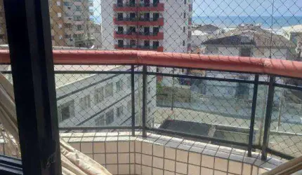 Apto de 1 dormitório com sacada vista mar, mobiliado, 55m², Tupi em Praia Grande SP