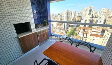 Vende apartamento com 115m², 3 dormitórios, 2 suítes, 2 vagas, lazer, próximo a praia, na Pompéia.