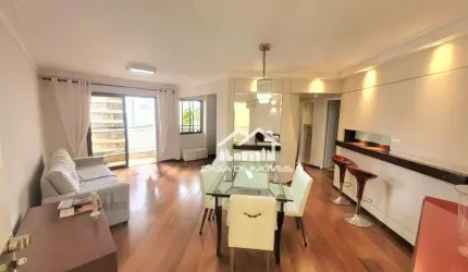 Aluga apartamento mobiliado com 120m², 2 dormitórios, 2 vagas, lazer e serviços inclusos, em Moema.