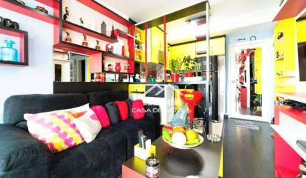 Vende apartamento tipo studio com 33m², mobiliado ao lado da Berrini, no Brooklin.