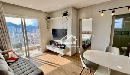Vende lindo apartamento com 44m², varanda, 1 vaga e lazer completo no Campo Grande.