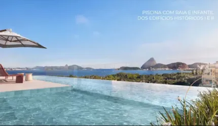 Lindo apartamento de 2 quartos Hotel Glória vista panorâmica