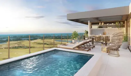 Cobertura Linear 376m2 4 suítes , VISTA CAMPO DE GOLF E MAR