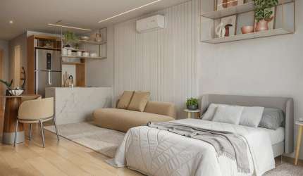 Lindo studio de 34 m2 na Prudente de Morais com lazer e piscina