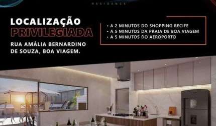Apartamento para venda possui 24 metros quadrados com 1 quarto em Boa Viagem - Recife - PE