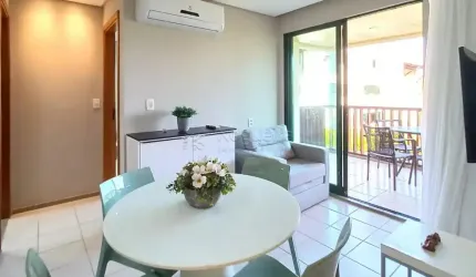 TM- Apartamento 2 quartos mobiliado em um dos melhores resorts à beira mar de Muro Alto