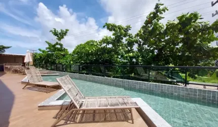 Excelente flat localizado na Praia de Porto de Galinhas a 100m do mar, com 25,90m².