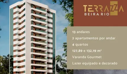 Terrazza Beira Rio: Seu Novo Lar à Beira do Capibaribe! com 4 quartos em Madalena - Recife