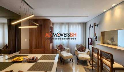 Apartamento com área 64m², 02 quartos, 01 suíte, varanda, 02 vagas, prédio com lazer completo, na Savassi