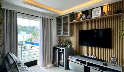 Apartamento à venda - 1 suíte + 1 quarto - lateral da rua Farroupilha - bairro Floresta - Joinville/SC.