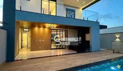 Casa Alto Padrão para Locação com 3 Suítes, climatizada, Piscina e Vista Incrível – Condomínio Bosque da Mata, Valinhos/SP
