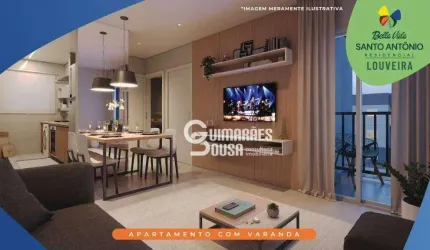 Apartamento com 2 dormitórios à venda, 48 m² por R$ 300.000 - Santo Antônio - Louveira/SP
