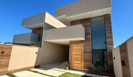 Excelente Casa 3 Quartos (1 suíte) estilo moderna, com churrasqueira no Jd. Atlântico Leste