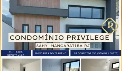 Casa em Condomínio 3 quartos-Sahy-Mangaratiba-RJ
