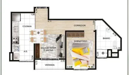 Apartamento com 1 dormitório à venda, 38 m² por R$ 244.400,00 - Morro Grande - Caieiras/SP