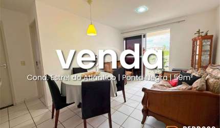 Apto com 59 m2 - 2 quartos (1 suíte) - Estrela do Atlântico Ponta Negra  - 1 vaga - Financiável - Lado sombra