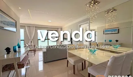 Apto com 66 m2 - 2 suítes - Mobiliado - Palazzo Conca D Oro Areia Preta -  Reformado - Alto Padrão - 1 vaga