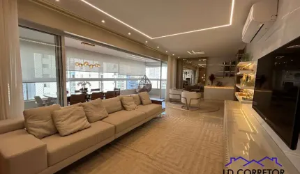 Luxuoso apartamento de 4 quartos no Setor Bueno, Goiânia-GO: 4 suítes, 3 salas, 6 banheiros, 3 vagas de garagem, 215m².